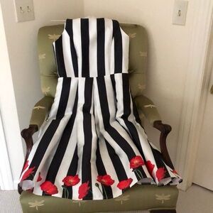 Chicwish Black and White Ruffled with poppy hem dress